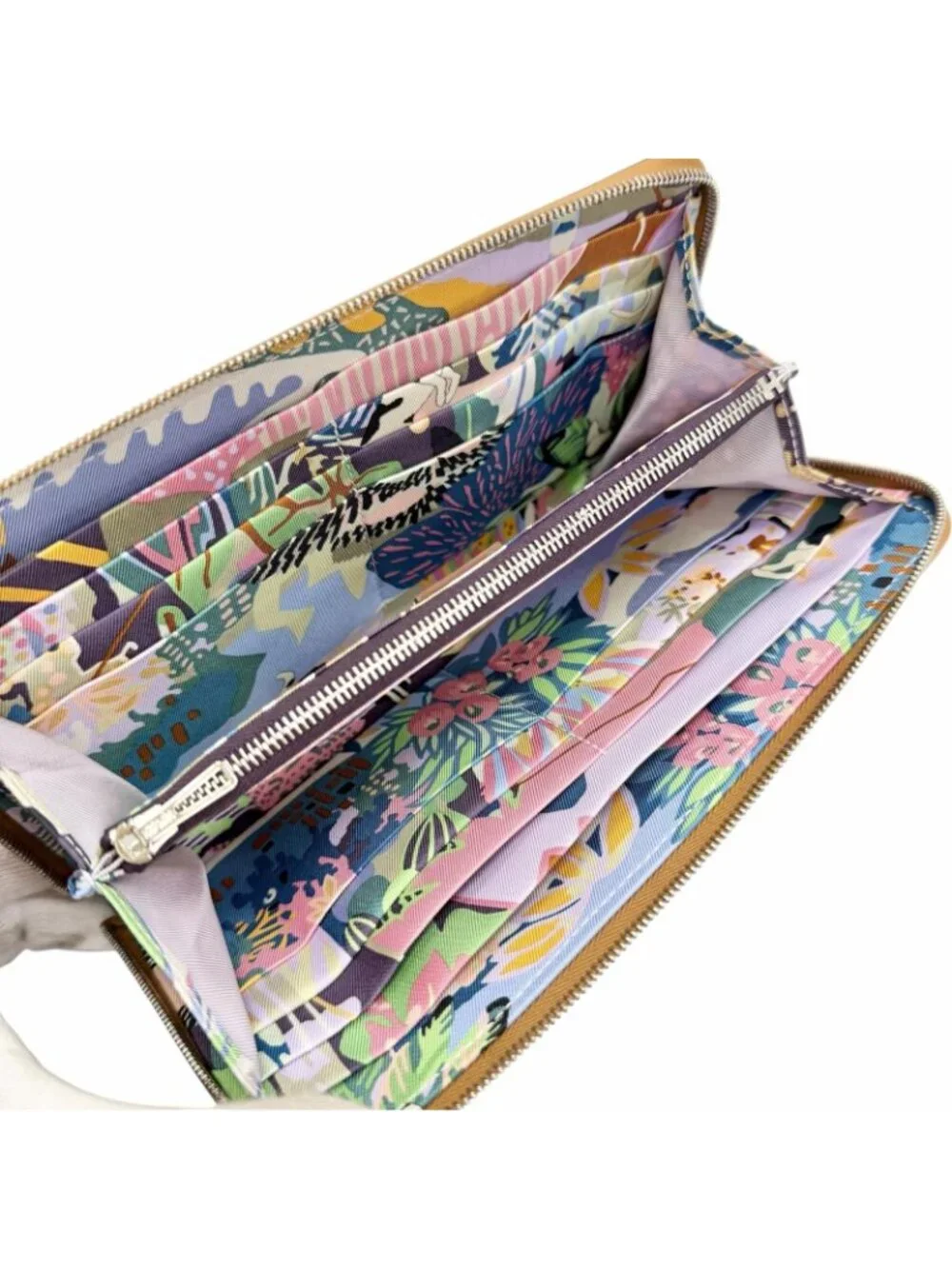 Hermes Azap Long Veau Epsom Gold Silver Silk'in Zip Around Wallet